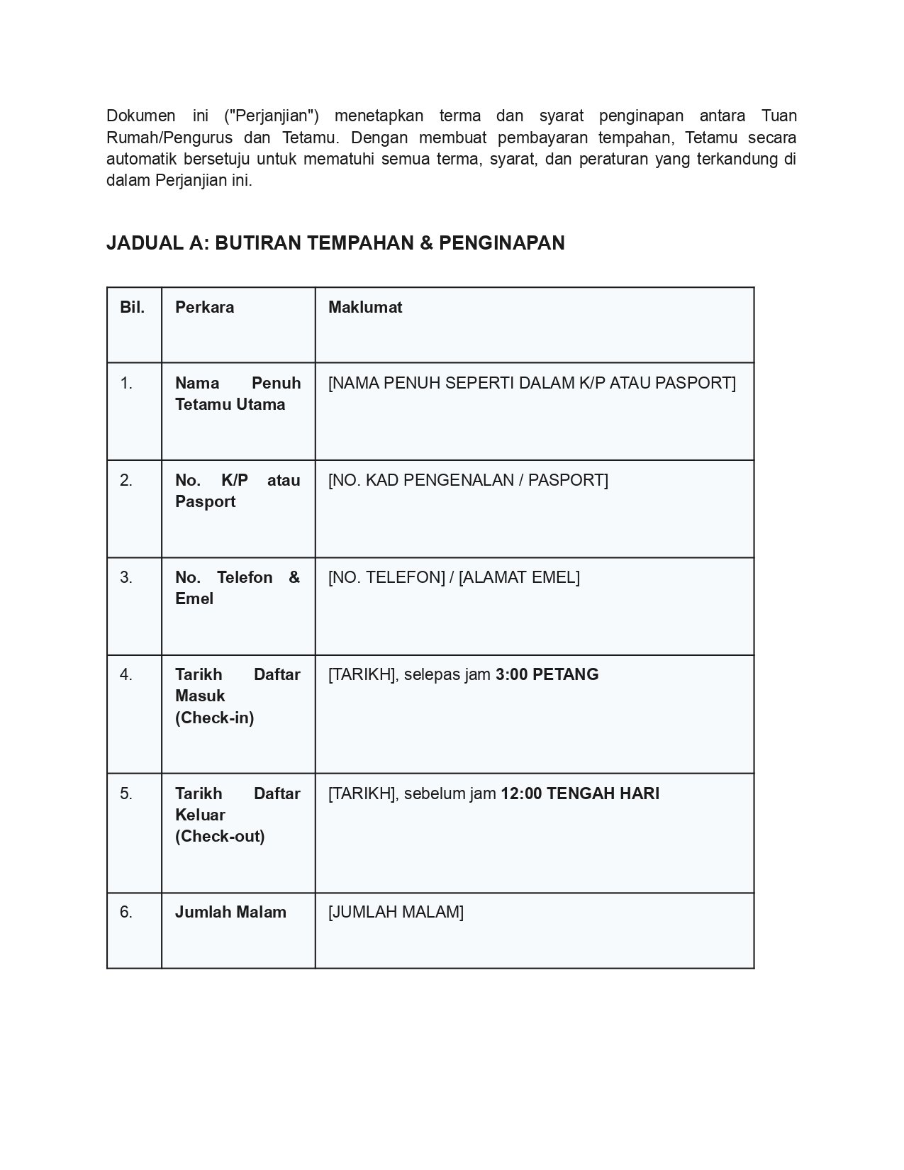 Homestay Rental Agreement - Image 3
