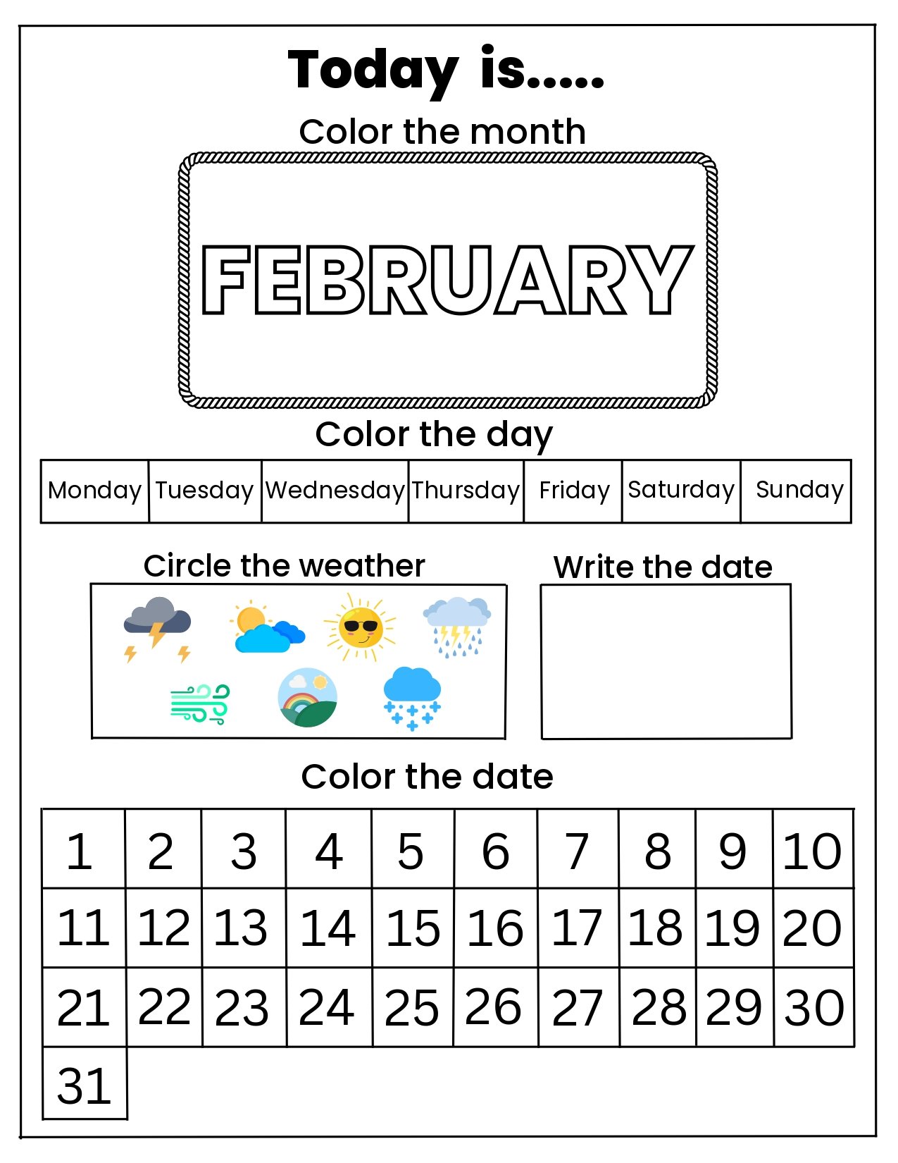 Kids Calendar Activity - Image 4