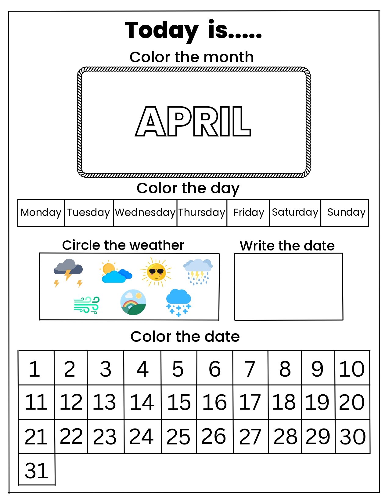 Kids Calendar Activity - Image 6
