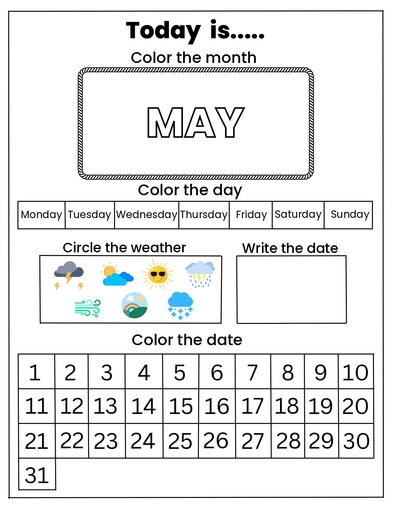 Kids Calendar Activity - Image 7